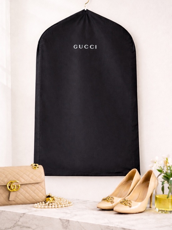 Other - Gucci Garment Bag Dust Cover Black Logo | Suit Dress Coat Travel Storage